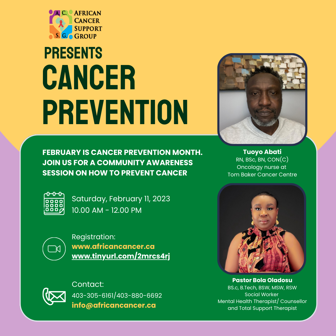 Cancer prevention community awareness flyer