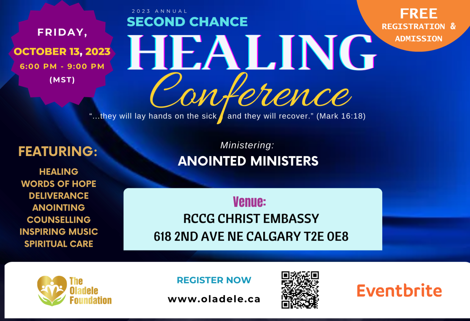 Second Chance Healing Conference Flyer